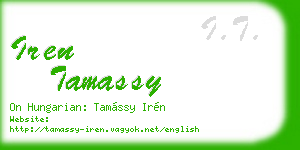 iren tamassy business card