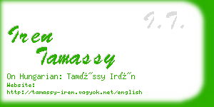 iren tamassy business card